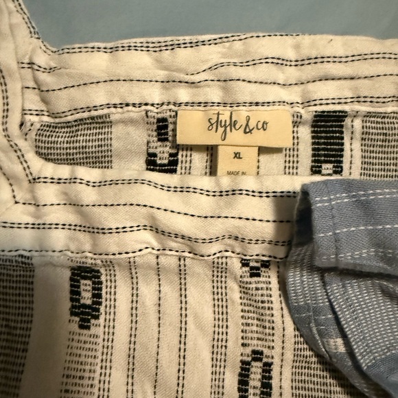 Style & Co set of 2 shirts| blue with white and black with white| size XL - Picture 15 of 15